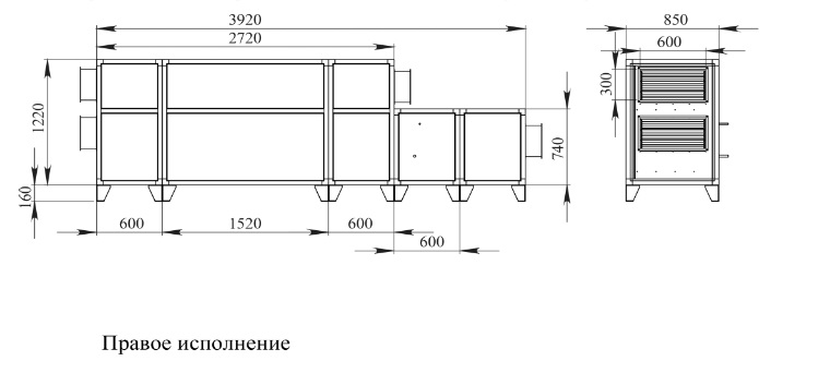Габаритные и присоединительные размеры 2700 Lux RP W PB